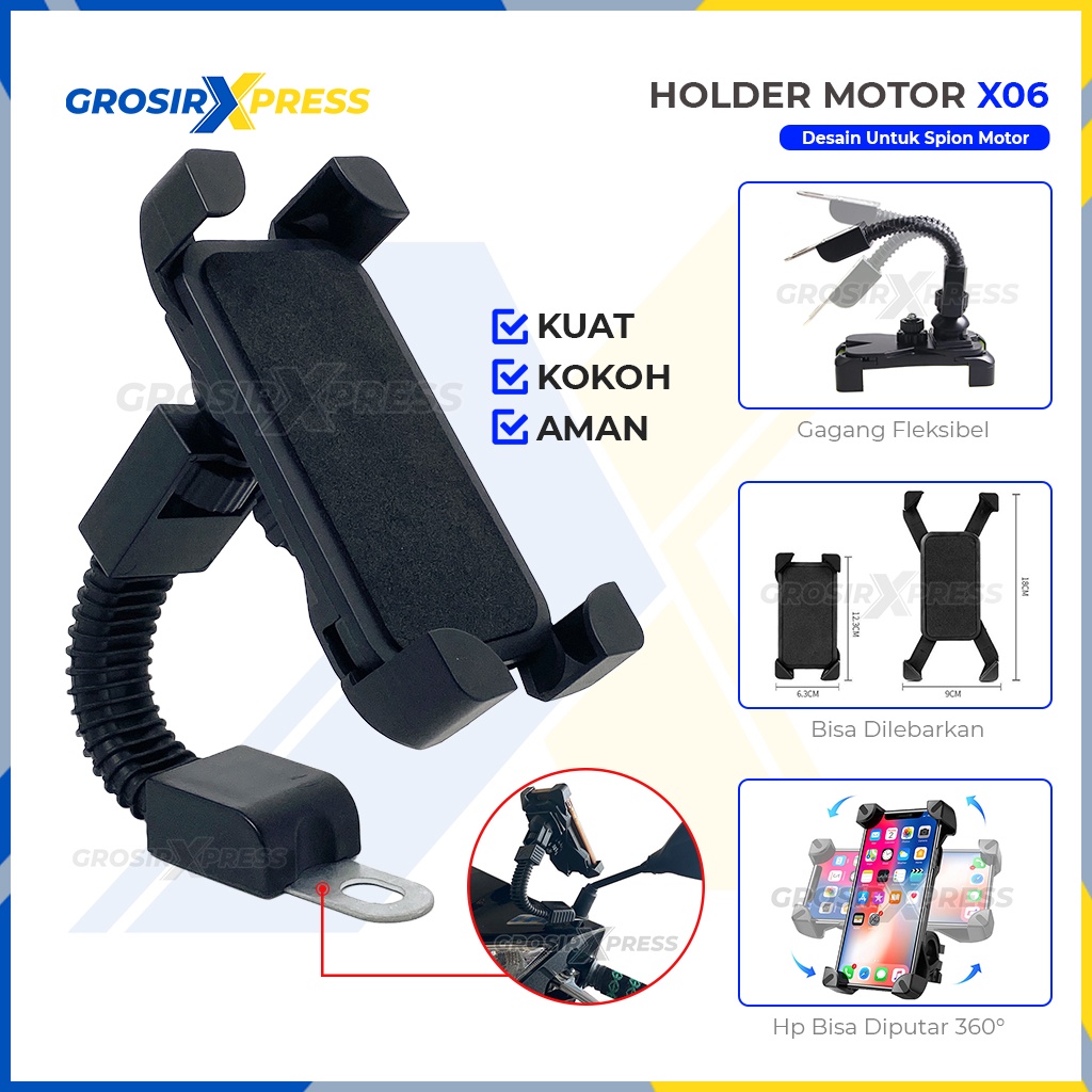 Jual Phone Stand Holder Motor Penyangga Hp Penahan Dudukan Handphone