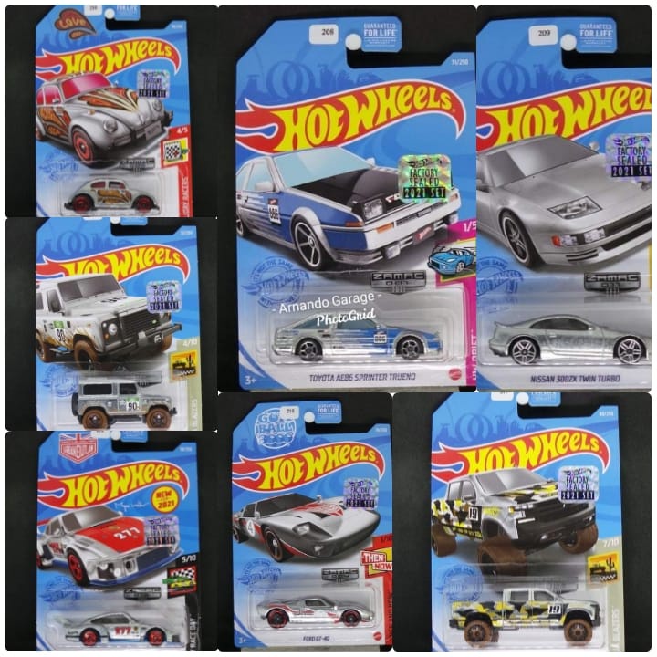 Hot Wheels Zamac FS 2021 Land Rover Defender 90 Toyota AE86 Sprinter Trueno Nissan 300zx Twin Turbo Porsche 935 Ford Gt-40 Chevy Silverado Trail Boost Volkswagen VW beetle Factory Sealed Diecast Mainan