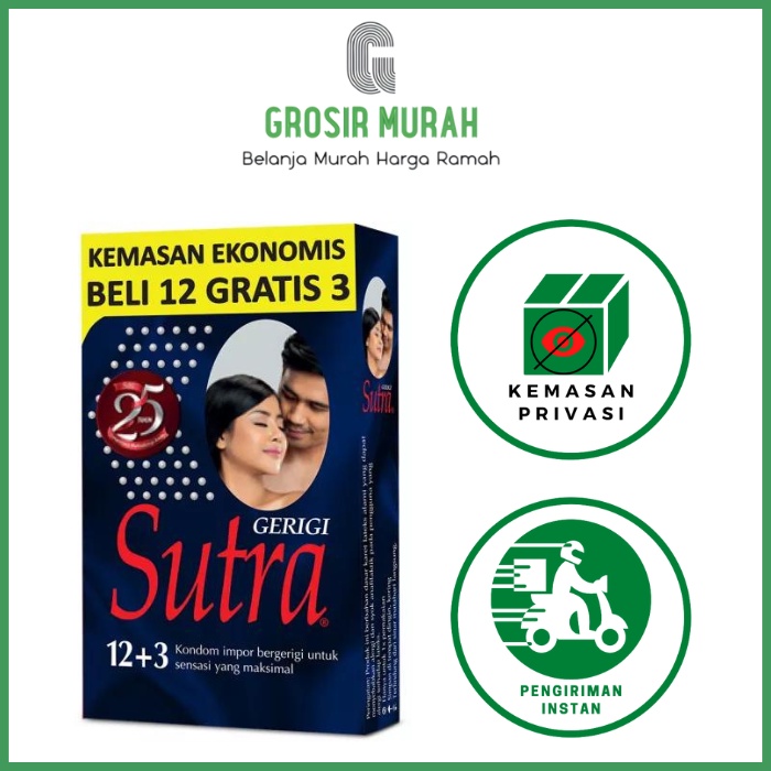 Sutra Gerigi isi 12+3 pcs - Kondom Bergerigi Sutra Biru