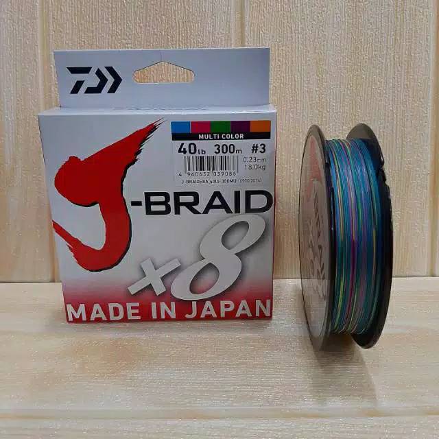 Senar PE Daiwa J-Braid X8 300m PE 3 | Multicolor | 40lb | 0,23