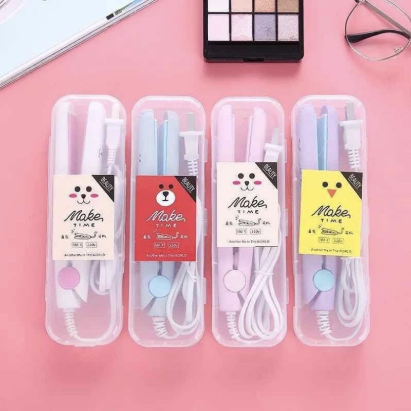 Catokan Mini Alat Catok Rambut Mini 2in1 Set Lurus dan Keriting Make Time