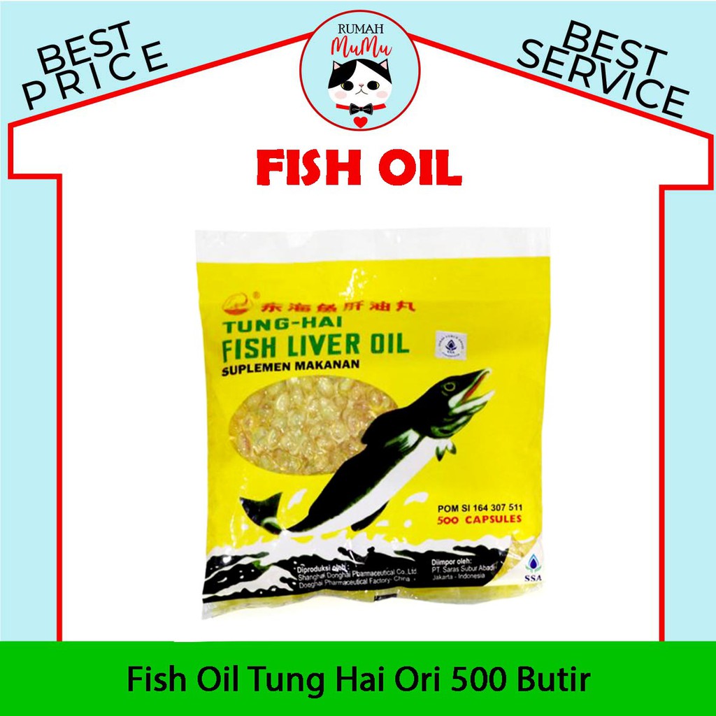 Minyak Ikan Hewan merk Tung Hai Original 500 butir TERMURAH TERBAIK