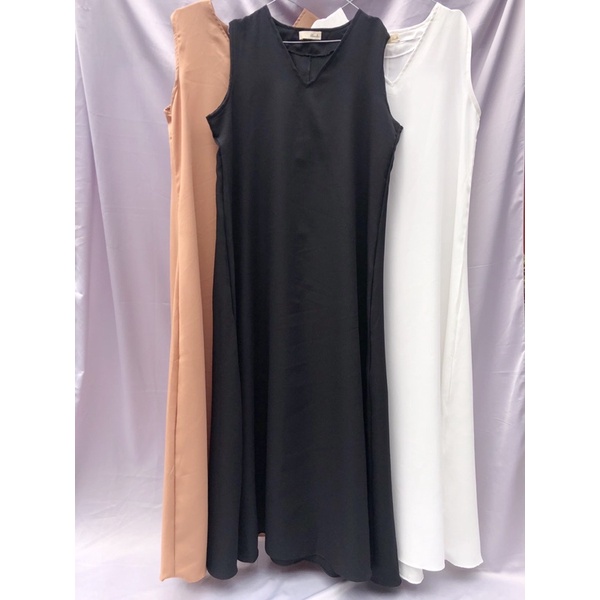 INNER DRESS V NECK TANPA LENGAN