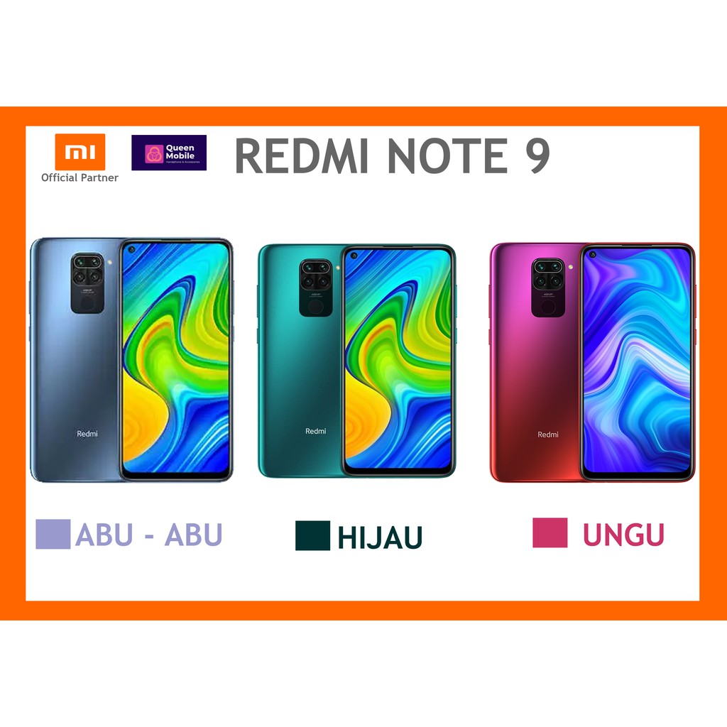 HP BARU XIAOMI REDMI NOTE 9 4/64GB, 6/128 GB GARANSI RESMI 1 TAHUN