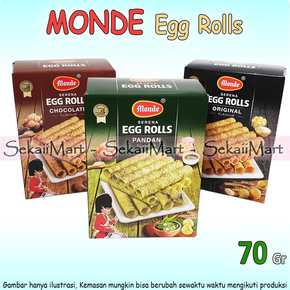 

MONDE Serena Egg Roll Original Box Kecil 70g - Original / Cokelat / Pandan