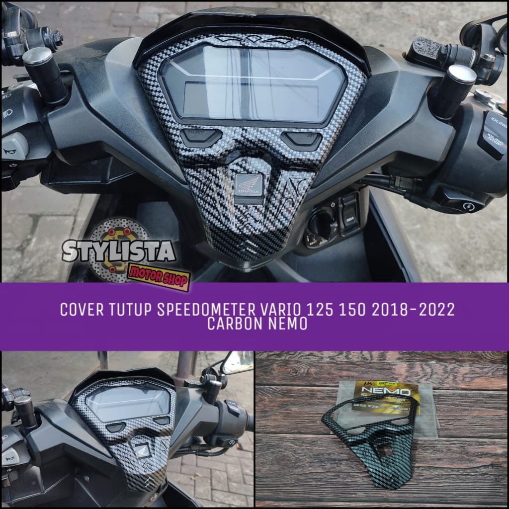 COVER SPEEDOMETER VARIO 150 125 20218 2019 2020 2021 2022 CARBON NEMO TUTUP KILOMETER VARIO 150 125 