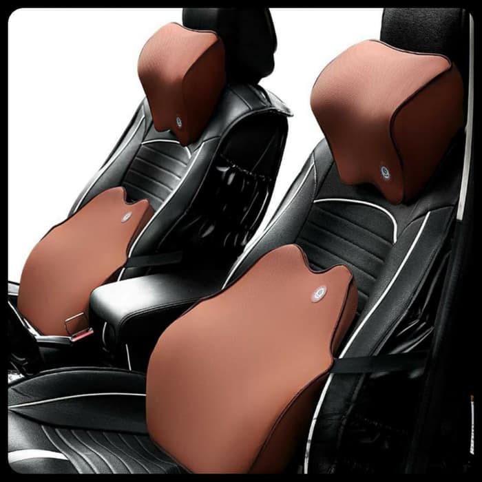 Bantal Mobil Headrest dan Lumbar Bantal Leher Sandaran Punggung Mobil Memory Foam