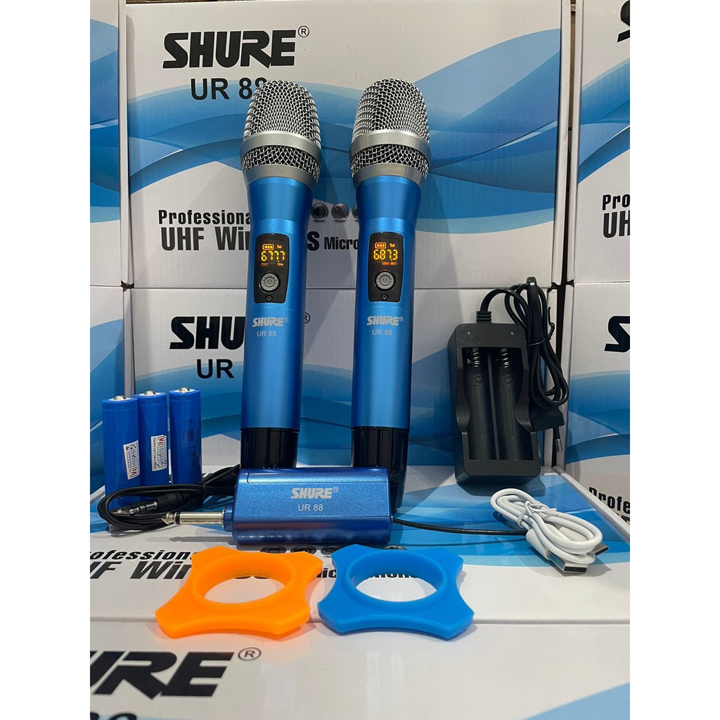 Mic wireless Shure UR 88  SERIES Bluetooth Baterai Cas UHF free salung mic...
