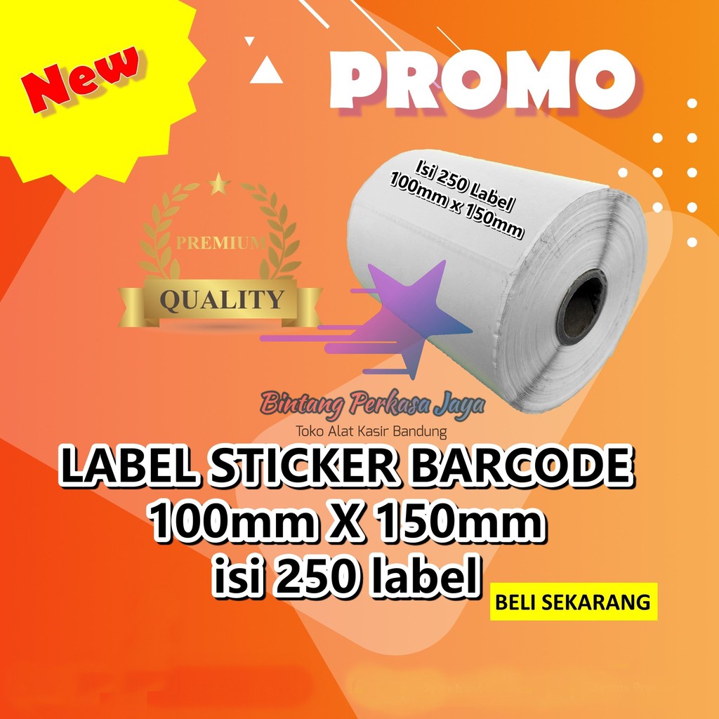 

LABEL BARCODE 100 X 150 mm KERTAS STICKER DIRECT THERMAL 250 pcs
