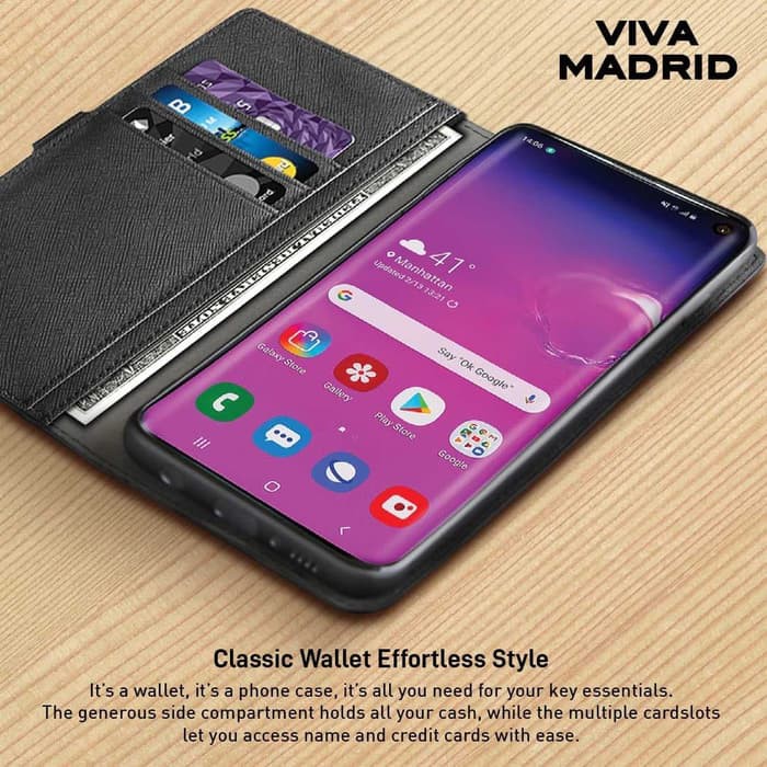 FLIP CASE LEATHER SAMSUNG GALAXY S10 VIVA MADRID HEXE!