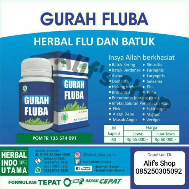 Gurah Fluba Obat Herbal Gurah Lendir Flu Dan Batuk Berdahak Hiu Herbal Indo Utama Indonesia