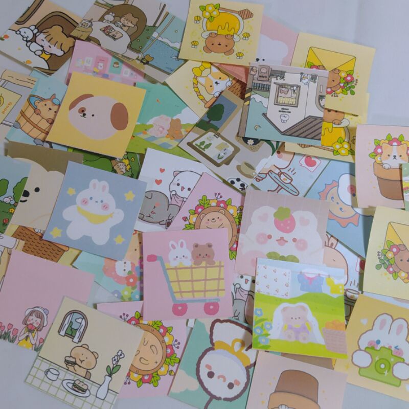 

(MIN 40 PCs) STIKER PERSEGI JURNAL DECO AESTHETIC