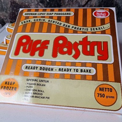 

Puff pastry sheet 750gr Merk Stella Pastry lembaran enak murah Ready to Bake