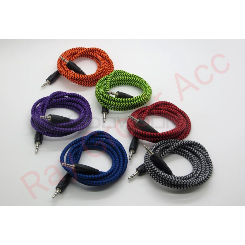 Kabel Aux Jack Audio 3.5mm male to male 1m 1meter Quality