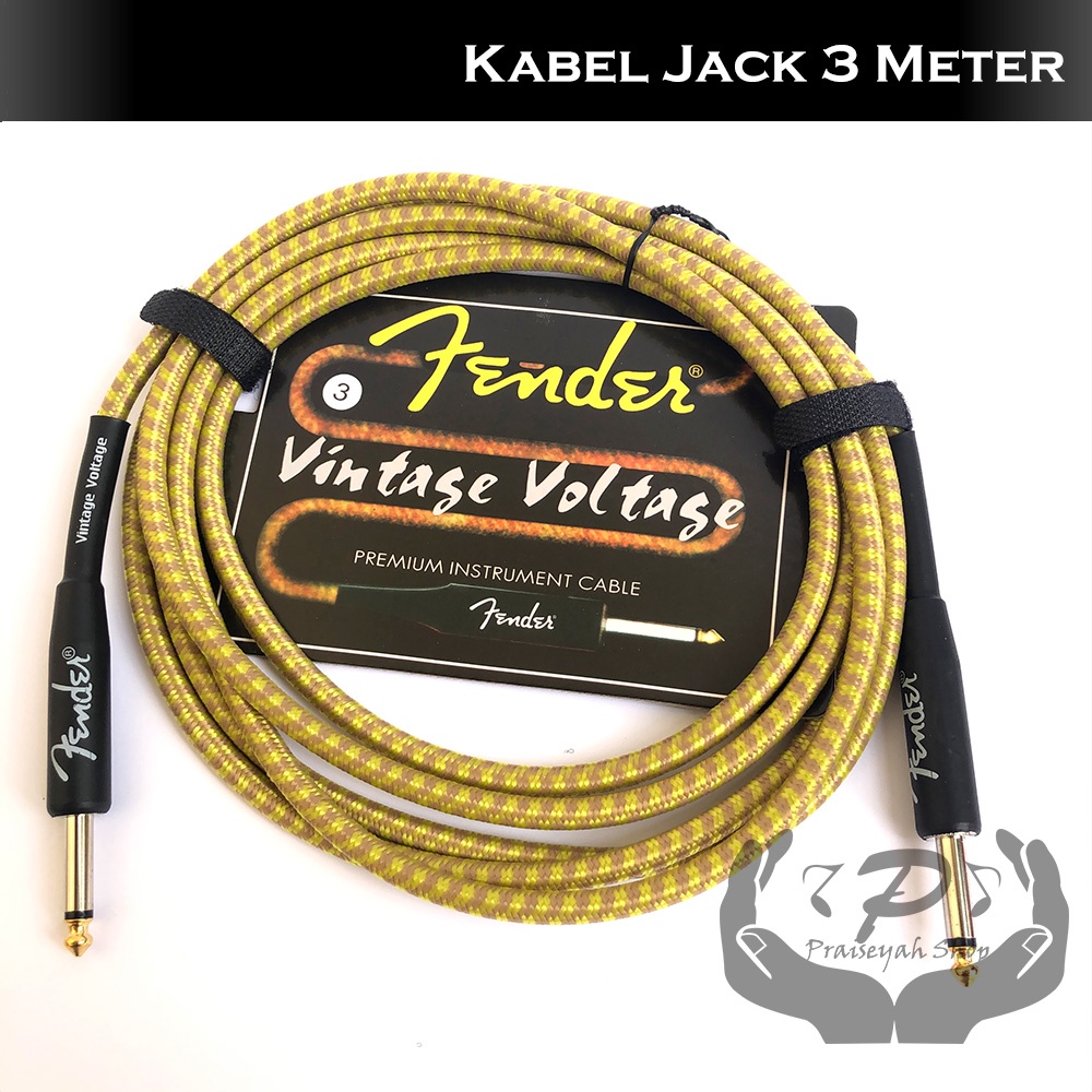 Kabel Jack Alat Musik Gitar / Bass / Keyboard Low Noise 3 / 6 Meter