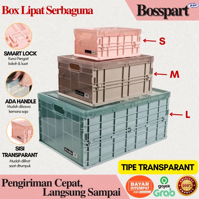 Kotak Penyimpanan Lipat Serbaguna / Box Lipat 30L / Folding Storage Portable Box / Container Tempat Baju / Kotak Keranjang Lipat 30 Liter