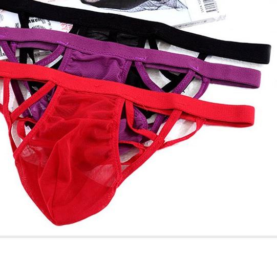 ➣ () G String Pria tembus pandang thong celana dalam Renda Pinggang Rendah Y051 ♙