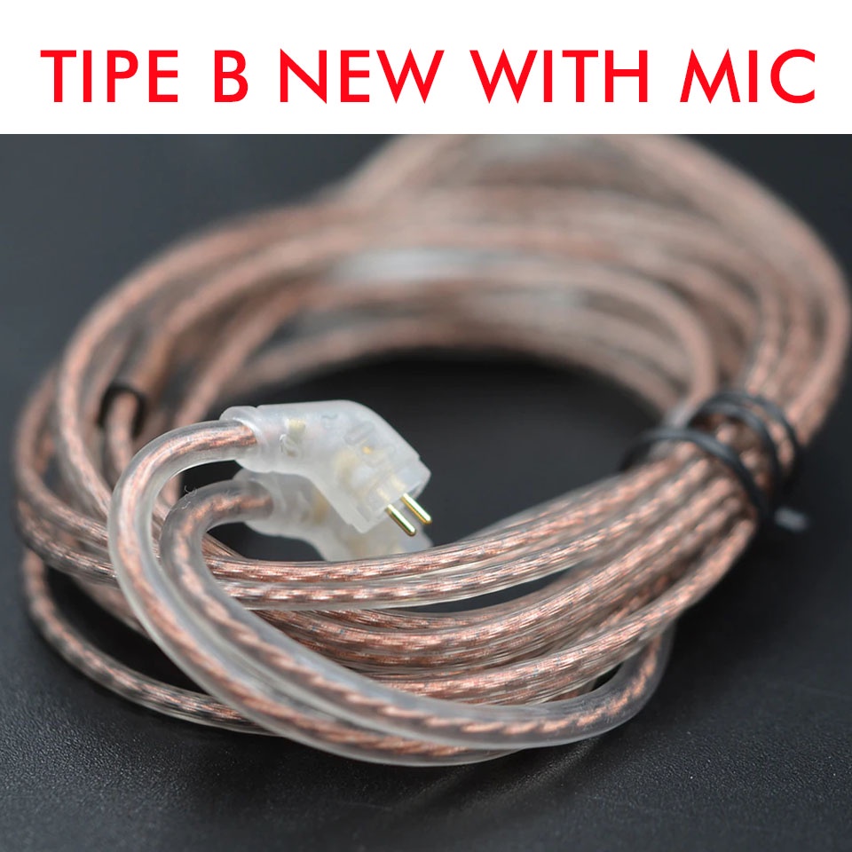 Kabel KZ OFC Copper / SIlver KZ Cable with Mic for ZSN Pro ZS3 ZS5 ZSA ZS10 PRO X ZST ZST X ZST PRO ZS4 ZS3 ZS3E CCA CRA TRN MT1 TRN ST1 M10 CCA CA4 CCA C12 ZSX