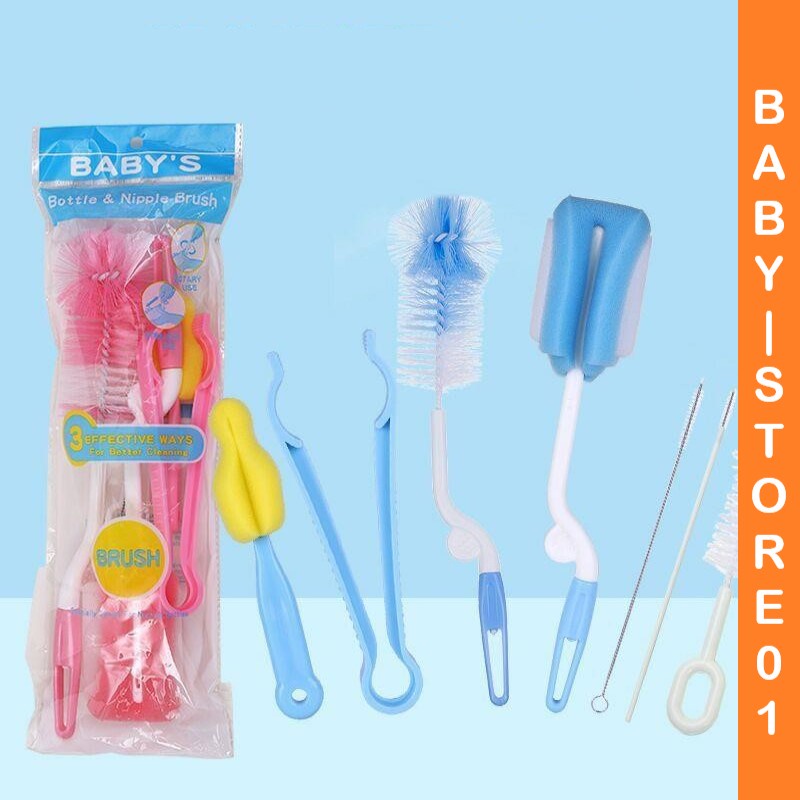 BABY STORE01 - SKT101 SIKAT PEMBERSIH BOTOL SUSU BAYI 7 IN 1