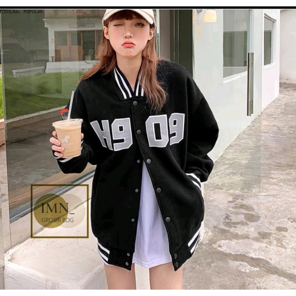 H909 BASEBALL JAKET VARSITY OVERSIZE WANITA KOREAN STYLE