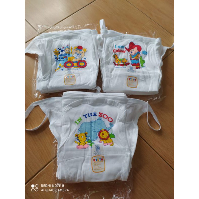 Popok Kyoto sablon dan polos 12 pcs