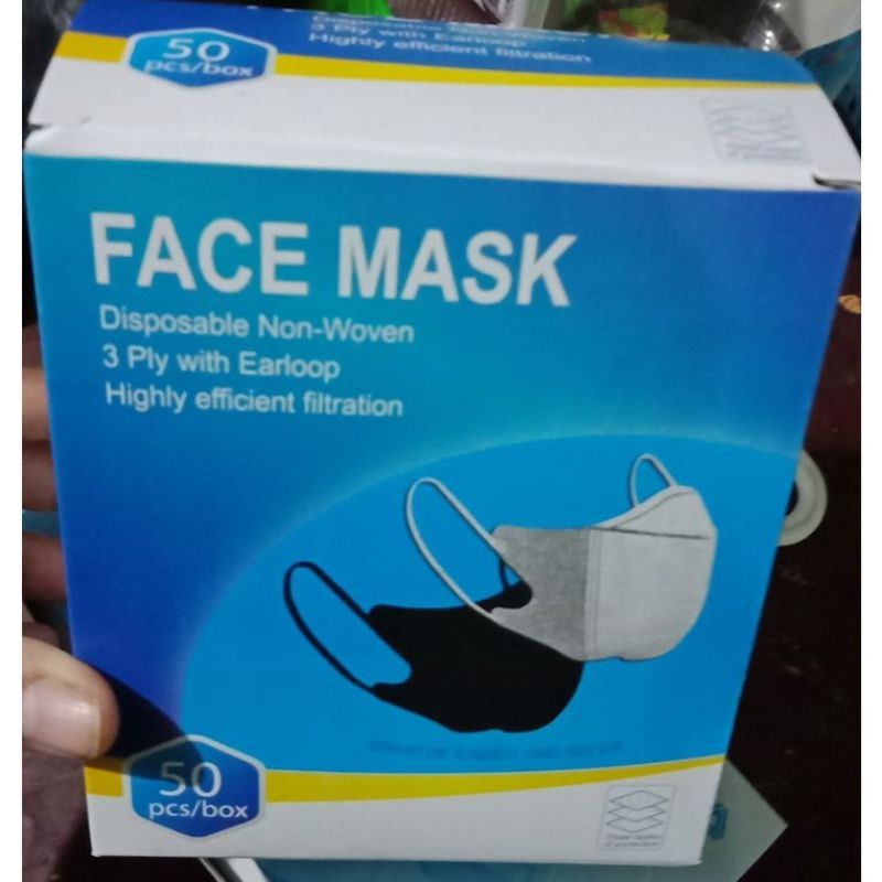 Masker Duckbill Garis Facemask 1 Box Isi 50 Pcs