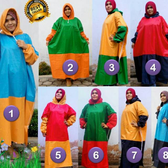 Mantel gamis JUMBO / jas hujan muslimah / mantol wanita 