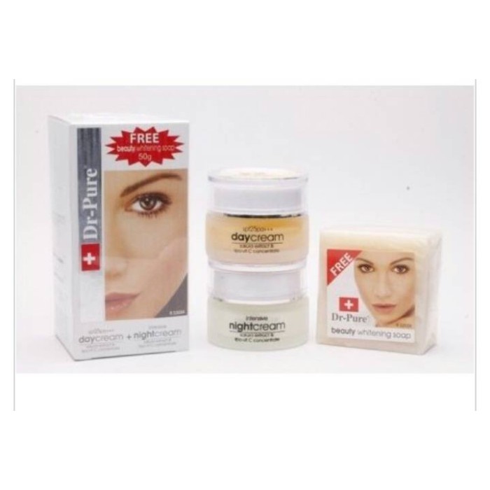 DR PURE SET BPOM sabun , cream pagi , cream malam dr.pure paket isi 3 soap cream day night cream