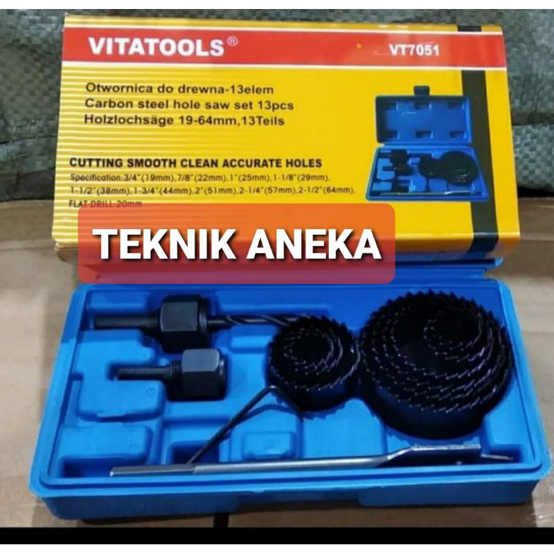 HOLESAW SET 13 PCS MATABOR PELUBANG KAYU