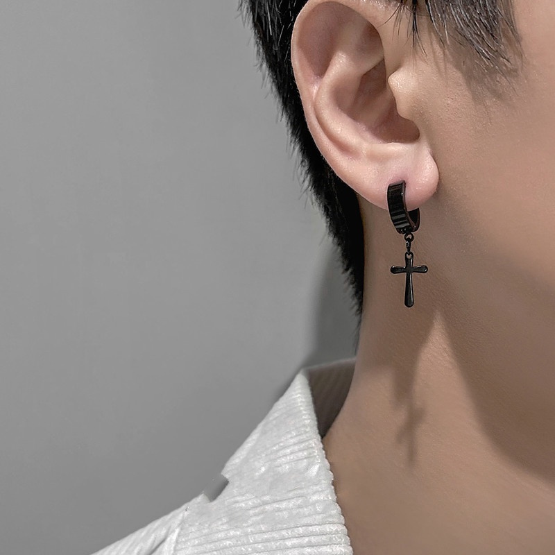 Single Cross Earrings Accessories Trendy Personality Fashion