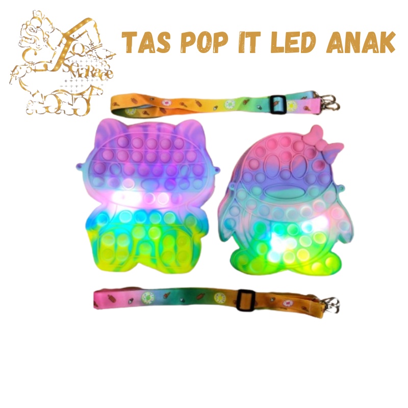 TAS POP IT LED ANAK SLING BAG PEREMPUAN BISA MUAT HP