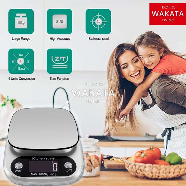 THOME Timbangan Dapur Digital 5kg 10kg – LCD Display, Tare, Akurat, Praktis untuk Baking &amp; Diet