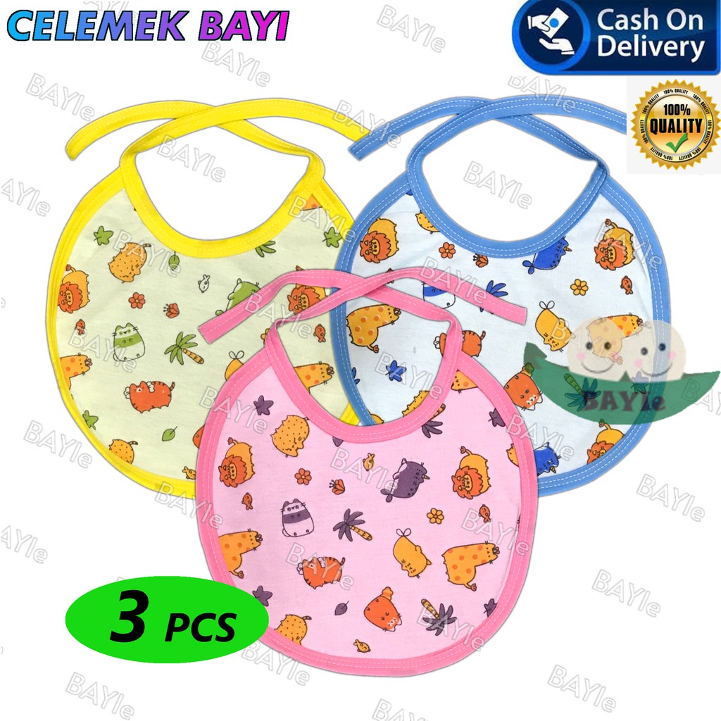 BAYIe - 3 Pcs Celemek makan bayi/Slaber Bayi/Tatakan iler liur/Tatakan Makan Bayi TABUR