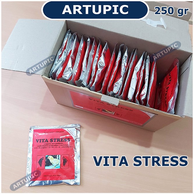 Vita Stress 250 gram Vitamin Elektrolit Multivitamin Ayam mencegah stress ayam unggas tumbuh bulu