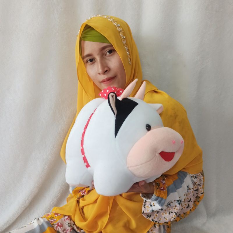 Boneka sapi melata hitam putih L murah