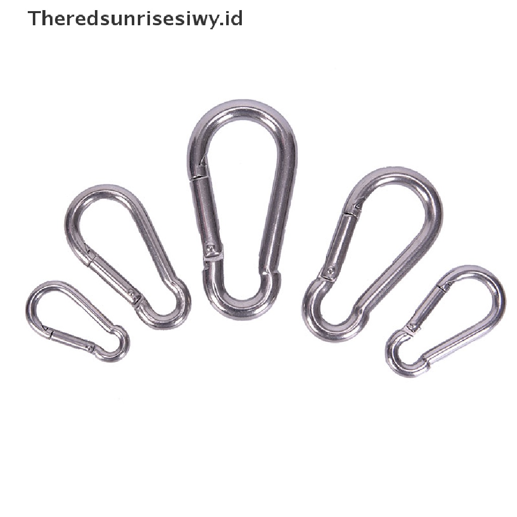 (Theredsunrisesiwy.Id) 304stainless Steel Carabiner Snap Hook Gantungan Kunci Keyring