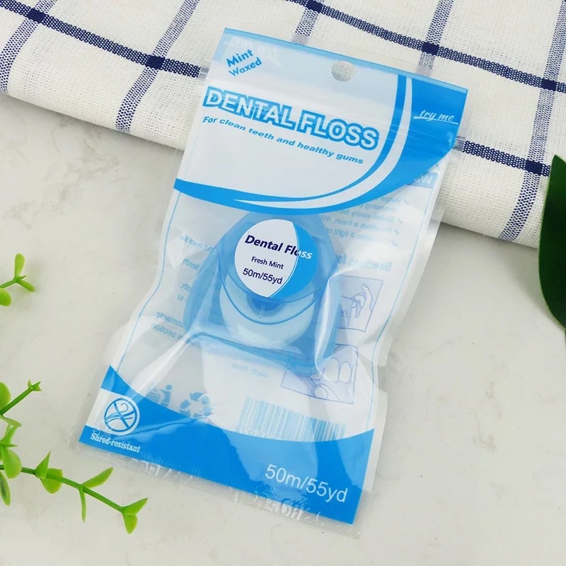 50M Dental Floss Roll Benang Gigi Toothpick Pembersih Sela Interdental