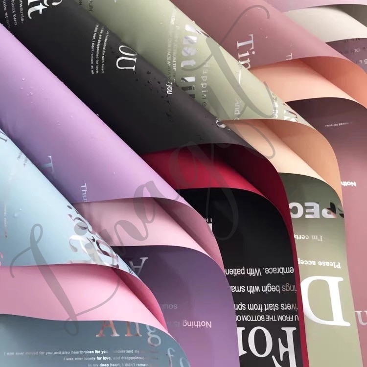 ( 5 Lembar ) SOLID BICOLOR NEWSPAPER - FLOWER WRAPPING PAPER BICOLOR NEWSPAPER KOREAN CELLOPHANE