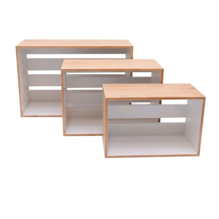 Pinaplepan Rak Kotak Penyimpanan Dinding Kayu Informa