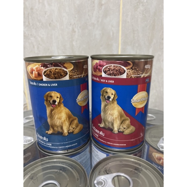 Smart Heart dog food beef or chicken basah kaleng 400gr