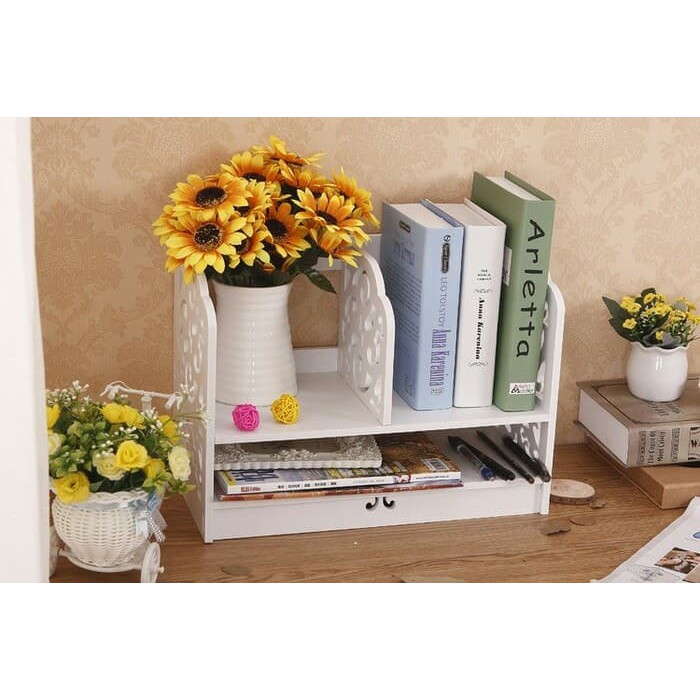 Rak Buku Kayu Kecil Di Meja Rak Buku Serbaguna BKIL_492