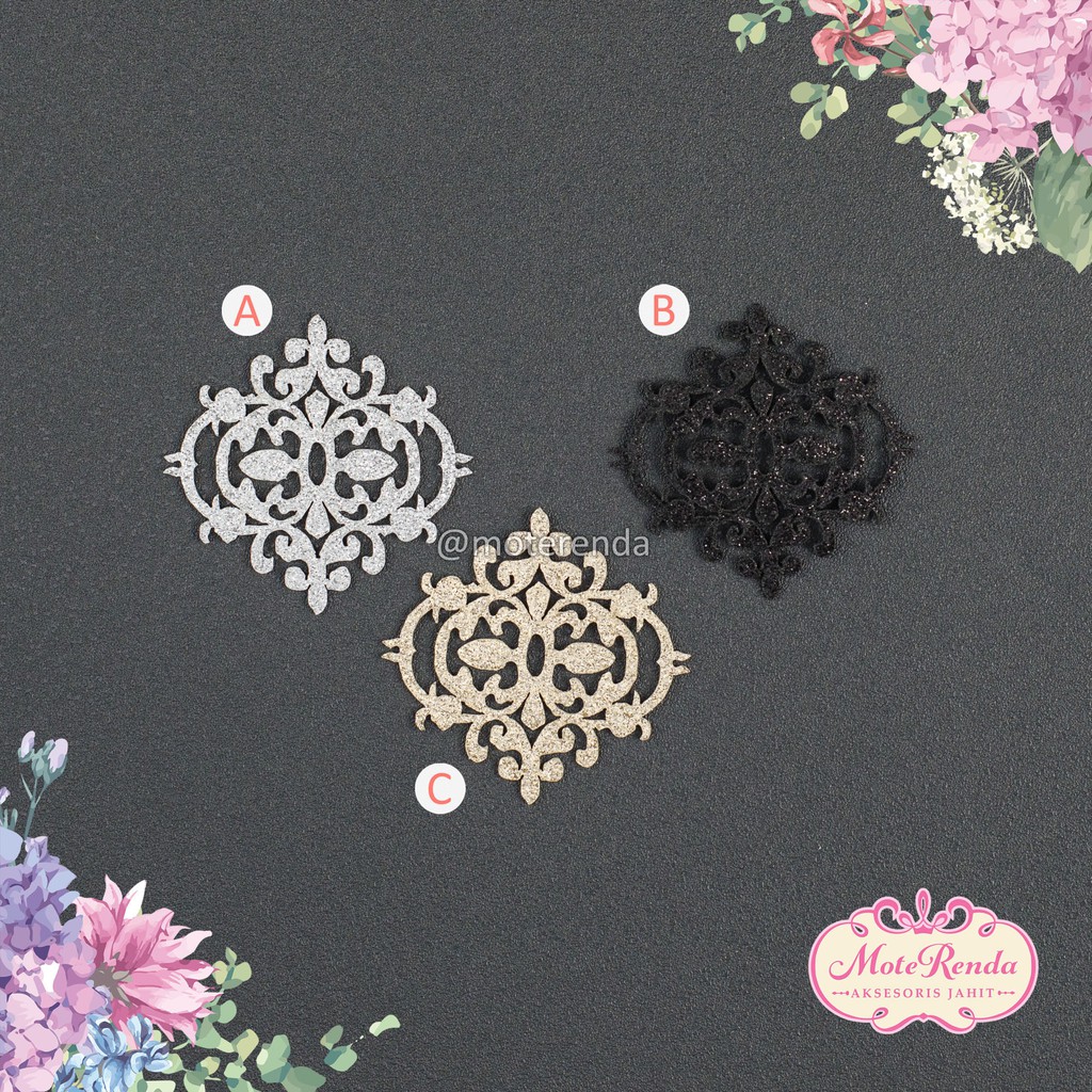 Glitter patch, lebar 5x5cm kode 8GLB50