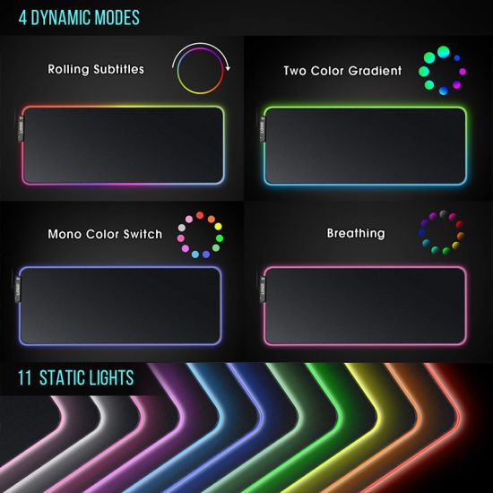 Mouse Pad Gaming XL LED RGB USB Cable High Precision Anti Air Mairuige Gaming Mouse Pad Illuminated LED RGB 800x300mm colokan micro