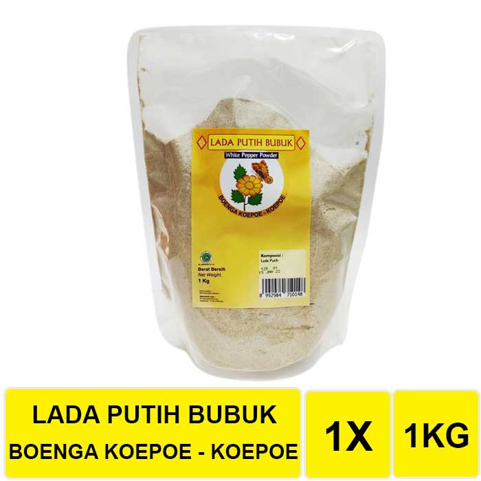 

LADA PUTIH BUBUK CAP BOENGA KOEPOE KOPOE (BUNGA KUPU KUPU) 1 KG