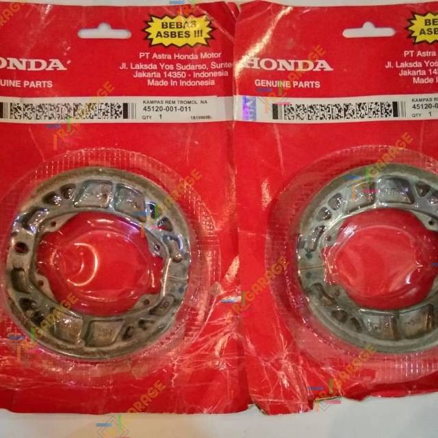 Kampas Rem Belakang Tromol Untuk Honda Astrea C100, Grand, Prima, Star & Win100