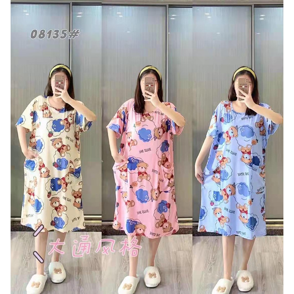 Baju tidur daster jumbo bahan spandek import DSTjmb