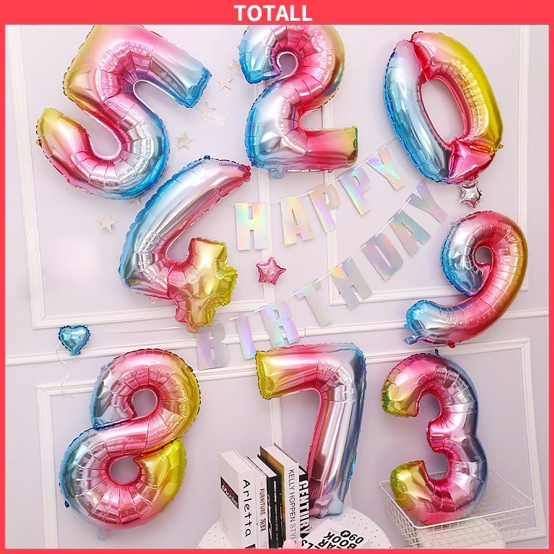 COD 32 inch digital aluminium foil aluminium film balon gradien warna pesta ulang tahun pengakuan pernikahan pernikahan-Totall