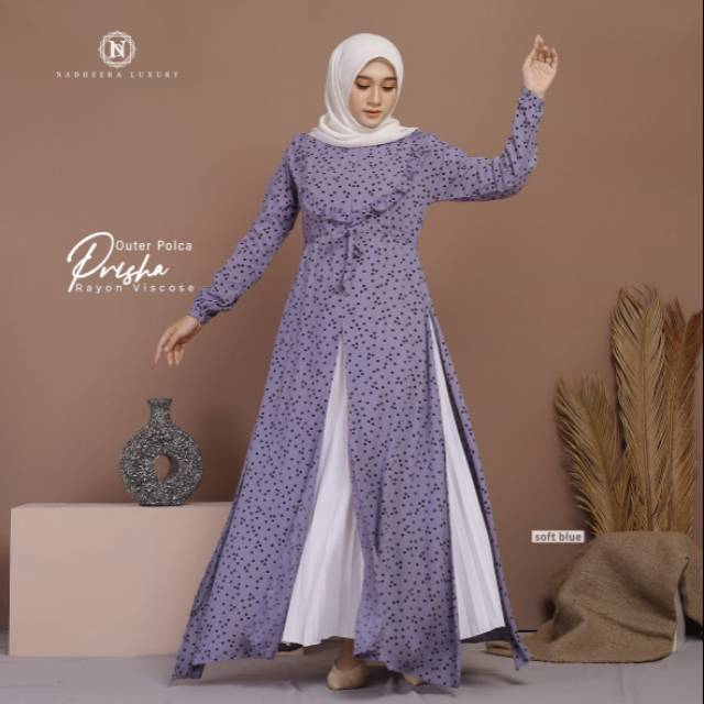 PRISHA OUTER by Nadheera LUXURY free hijab voal square & masker kain Nadheera