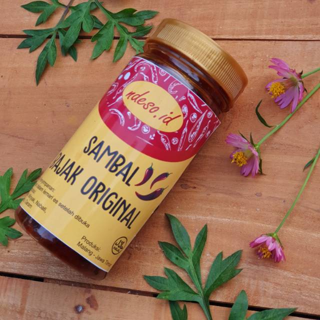 

Sambal bajak orginal 300gr cocok dibuat lauk merk ndeso.id