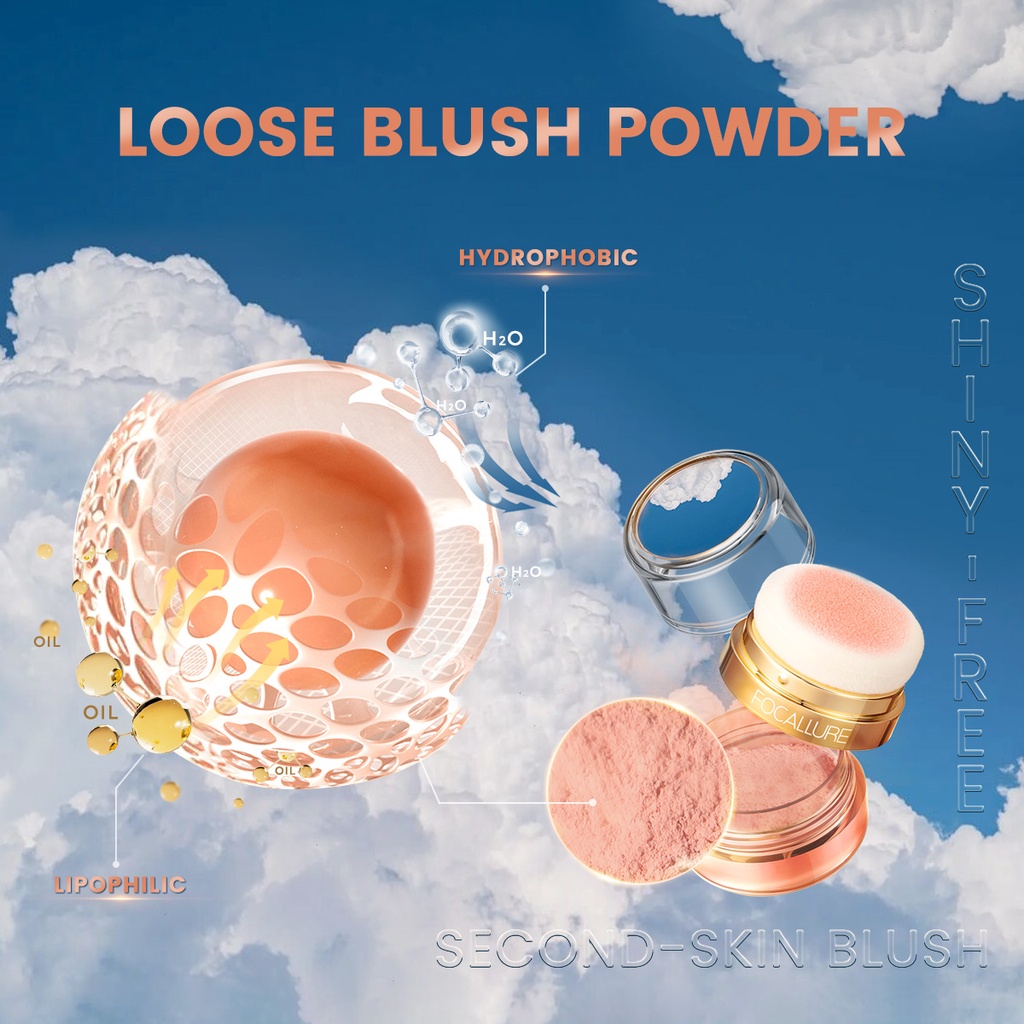 FOCALLURE #AmberGold Focus On Me Blush Powder High Pigmented Natural Matte Oil-control Multiple-use T In 1